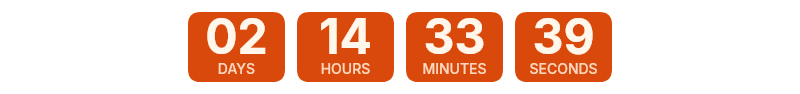 Animated countdown timer showing days, hours, minutes and seconds